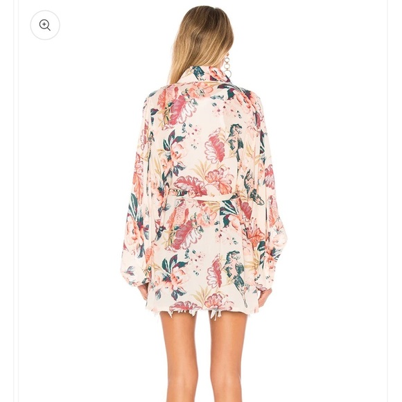 Tularosa Avery robe in pearl parrot XXS - Picture 3 of 8